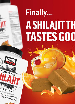 Force Factor Supreme Shilajit, Premium Himalayan Shilajit for Men & Women | Promote Energy, Stamina, Immune Health, Endurance & Focus, Smoked Old Fashioned Flavor, 60 Soft Chews