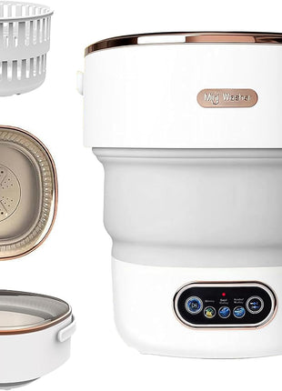 Portable Washing Machine,15L Collapsible Mini Washer with 3 Cleaning Modes Drain Basket Small Foldable Laundry Machine for Travel Camping Dorms RVs Apartments Baby Clothes Underwear Socks Delicates