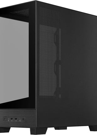 ASUS A31 Black ATX Mid-Tower Gaming Case, Dual Tempered Glass, Frameless, BTF Hidden Connectors, 360 AIO Support, Angled Base, ARGB, Optimized Airflow, Seamless Cable Management, 2 Year Warranty