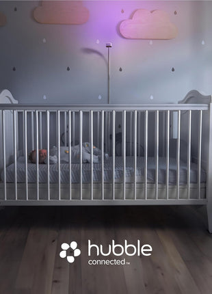 HUBBLE CONNECTED GoBaby - 2K HD Baby Monitor Camera w/Advanced Monitoring, Covered Face & Rollover Detection, True Cry Alerts, Sleep Training & Smart Soother — w/Flexible Mount