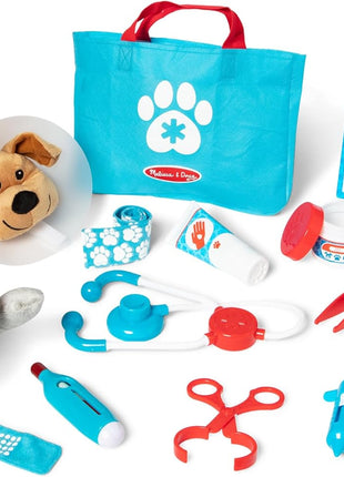 Melissa & Doug Examine and Treat Pet Vet Play Set, 24-Piece Animal Doctor Playset with Dog & Cat Plushies, Pet Doctor Kit & Accessories, Preschool Toys for Girls & Boys Ages 3+