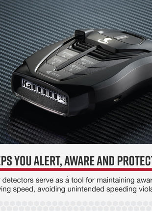 Cobra RAD 480i Laser Radar Detector – Long Range Detection, Bluetooth, Apple CarPlay and Android Auto Compatible, LaserEye Front and Rear Detection, Digital Signal Processing, Black