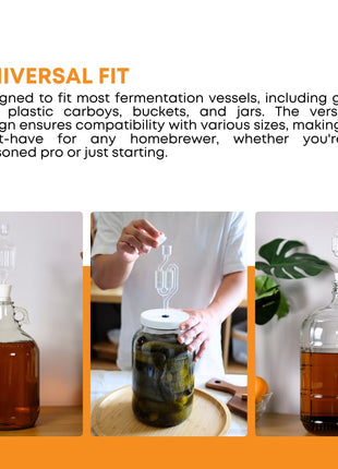 Fastrack Twin Bubble Airlock and Carboy Bung (2-Pack) | Fermentation Airlocks for Homebrewing Beer, Wine, Mead, and Kombucha