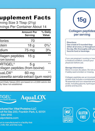 Vital Proteins Active Complex, 20g Collagen Peptides, 10.37oz | 20g Collagen Peptides, Supports Joint Comfort, Movement & Mobility, Daily Supplement, 14 Servings
