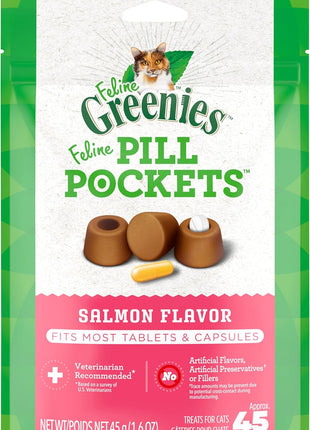 Greenies Feline Pill Pockets for Cats Natural Soft Cat Treats, Chicken Flavor, 3 oz. Pouch (85 Treats)