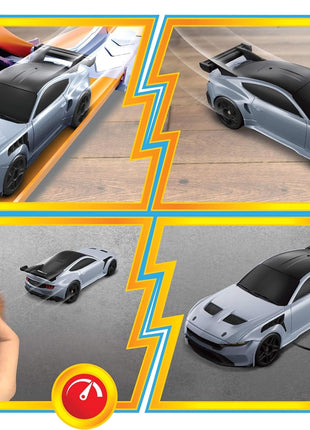 Hot Wheels RC Ford Mustang, Remote-Control Toy Car | 1:64 Scale Booster Button to Race & Stunt On or Off Track, Recharge with USB Cable, Full-Function