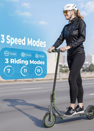 Roinside Electric Scooter - 350W/500W Motor, 8.5"/10''Solid Tires, Up to 19/22MPH& 16/21/23Miles Long-Range Portable Commuting Scooter for Adults with Double Braking System, App