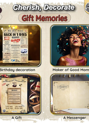 31st Birthday Card for Women Men - Back In 1995 Newspaper - 31 st Happy BIRTHDAY card - 31 birthday gift for Her Him - JUMBO size - 31st birthday decorations Dad Mom - Best gifts for 31 year old