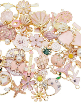 30pcs Mixed Enamel Charms Pendants for Jewelry Making Bulk lot Necklace Earrings Bracelet Craft Findings