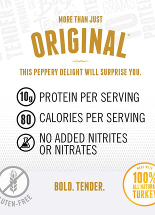 Perky Jerky Original Turkey Jerky, 14oz - Low Sodium - 10g Protein per Serving - Low Fat - 100% U.S. Sourced - Handcrafted, Tender Texture and Bold Flavor