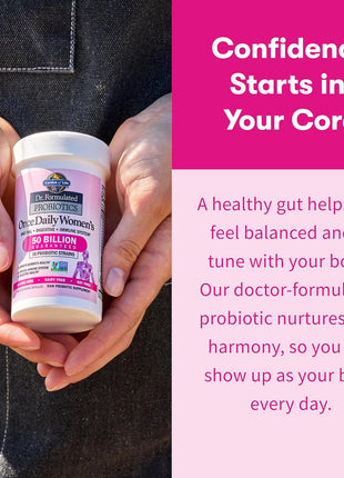 Garden of Life Once Daily Dr. Formulated Probiotics for Women 50 Billion CFU 16 Probiotic Strains with Organic Prebiotics for Digestive, Vaginal & Immune Health, Dairy Free, Shelf Stable 30 Capsules