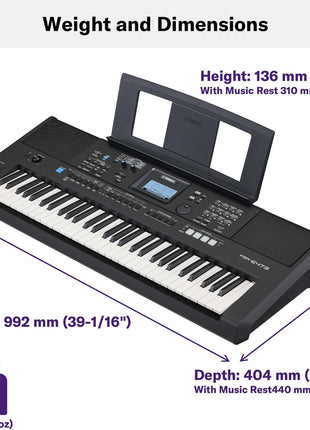 Yamaha PSR-E473, 61-Key Touch-Sensitive Advanced Portable Keyboard with Groove Creator, DJ Controls & Quick Sampling (PSRE473) | 61 Touch-Sensitive Keys, 820 Voices, 64-Note Polyphony, Groove Creator, Quick Sampling, USB Audio and Midi, Built-in Speakers