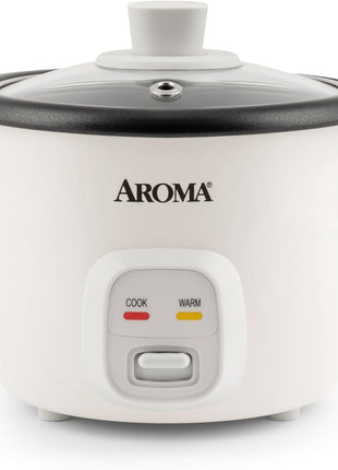 Aroma Housewares 4 Cups (Cooked) / 1Qt. Rice & Grain Cooker (ARC 302NG), White