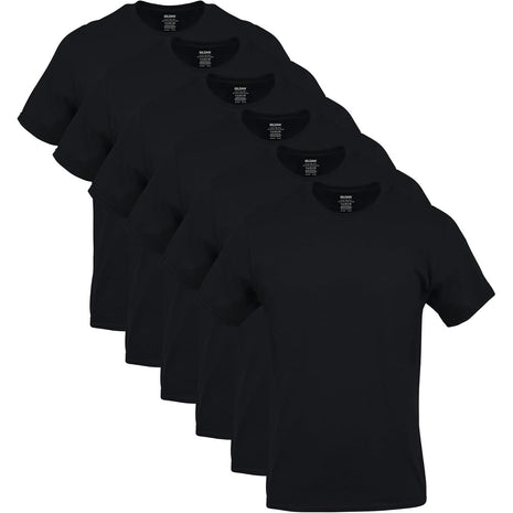 Gildan Men's Crew T-Shirts, Multipack, Style G1100, Black (6-Pack), Large