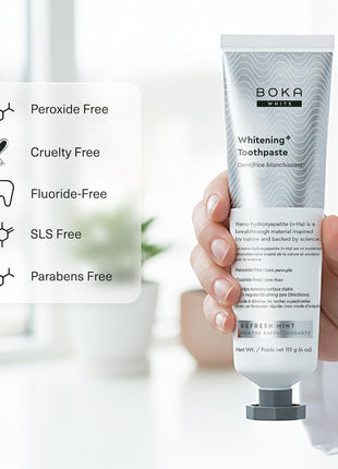 Boka Toothpaste - Fluoride Free Toothpaste, Nano Hydroxyapatite Toothpaste | Appropriate for Sensitive Teeth - Adult Oral Care - Whitening - 4 Oz, 1PK