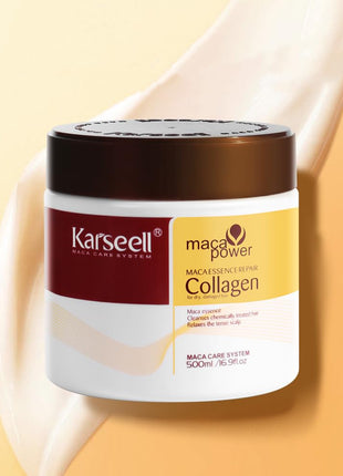 Karseell Collagen Hair Treatment Deep Repair Conditioning Argan Oil Collagen Hair Mask Essence for Dry Damaged Hair All Hair Types 16.90 oz 500ml