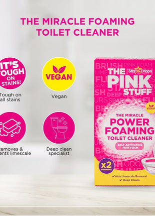 Stardrops - The Pink Stuff - The Miracle Power Foaming Toilet Cleaner - 2 Treatments - Self Activating Pink Foam Pack of 1 (7 Ounce) | 2 Treatments - Self Activating Pink Foam