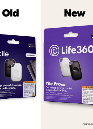 Life360 Tile Pro - Powerful Bluetooth Tracker, Key Finder and Item Locator for Keys Bags, and More. Both iOS and Android Compatible. Phone Finder. 2-Pack (Black/White)