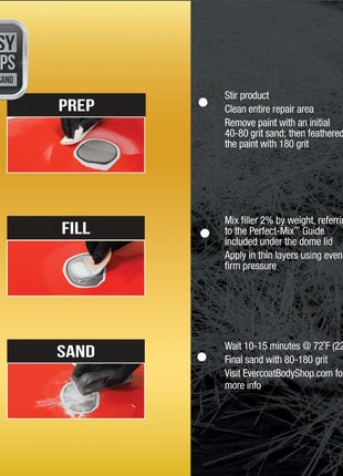 Evercoat Body Shop 105005 Pro-Grade Gold Filler Sands up to 50% Faster, Multipurpose for Dents in Aluminum, Fiberglass & More, Easy Mix Hardener Included 13 Fl Oz.