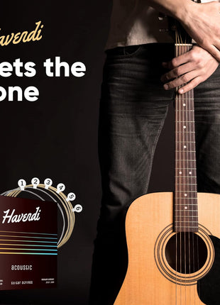 HAVENDI® Acoustic Guitar Strings Phosphor Bronze Coating I Premium Brilliant Sound Quality I Includes 3 Picks