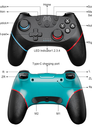 Diswoe Switch Controllers, 2 Pack Wireless Pro Controller for Switch 2/Lite/OLED with Mappable Buttons, Hall Effect Gaming Controller for PC/Android with Motion Control/Vibration/Turbo/Wake Up