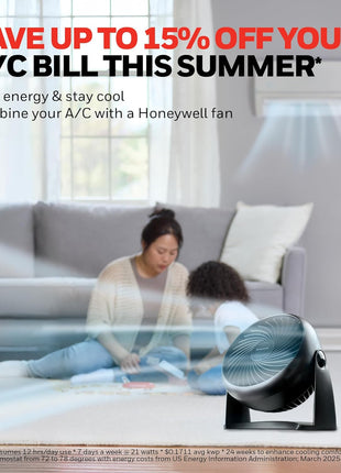 Honeywell TurboForce Air Circulator, Small Tabletop Fan, Quiet Personal Fan for Home or Office, 3 Speeds, 90 Degree Pivoting Head, Black, HT900 | Quiet Personal Fan for Home or Office, 3 Speeds, 90 Degree Pivoting Head
