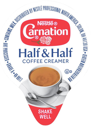 Nestle Carnation Coffee Creamer Half and Half, Made with Real Dairy, 0.304 fl oz Tubs (Pack of 360)