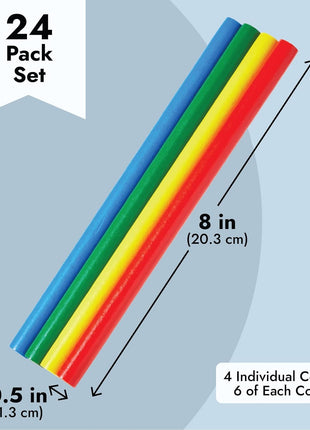 Juvale Rhythm Sticks for Kids - 24-Pack, 8-Inch Multicolor - Music Instruments for Kids & Bulk Rhythm Sticks