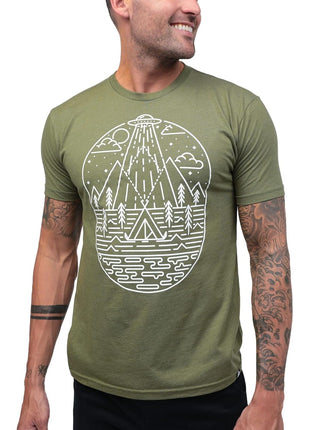 INTO THE AM Meta Beach II Graphic Tee for Men - Short Sleeve Design T-Shirts (Black, Large)