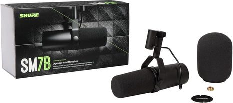Shure SM7B Microphone   Vocal Dynamic Studio Mic for Broadcast, Podcast, Recording, Gaming & Streaming, xLR, Rugged Construction, Detachable Windscreen, Smooth Sound, Warm Vocals, Wide Range Frequency