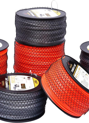 A ANLEOLIFE 5-Pound Commercial Square .095-Inch-by-1280-ft String Trimmer Line in Spool,with Built-in Line Cutter, Orange