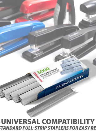 Officemate OIC Chisel Point Staples - 5000 Count, 20 Sheet Capacity, 1/4-Inch Leg Length, School Supplies and Office Supplies for Standard Stapler Applications