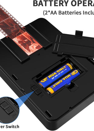 Mobile Film Scanner 35mm, Positive Slide & Negative Scanner Photo Scanner Converts 35mm Slides & Negatives to Digital Photos (2AA Batteries Included)