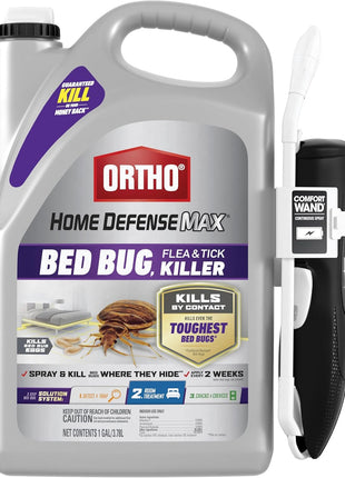 Ortho Home Defense Max Bed Bug, Flea & Tick Killer with Comfort Wand – Also Kills Bed Bug Eggs, Ready-to-Use, Indoor Pest Control Spray, 1 gal.