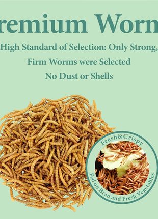 2LB Dried Mealworms for Poultry, Wild Birds,Tasty Bird Food