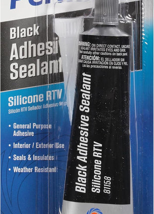 Permatex 81158 Black Silicone Adhesive Sealant, 3 oz. Tube, Pack of 1
