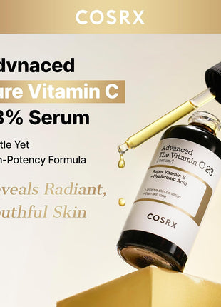 COSRX 23% Pure Vitamin C Serum for Face with Vitamin E, Glutathione, 0.7oz