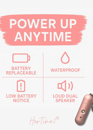 HerTime2 Personal Safety Alarm  - Travel Safe Waterproof  - Gift for Women College Girls  - Self Defense Keychain  - Extra Loud Siren  - Strobe Light  - Cute Key Chains Protection (Rose Gold)
