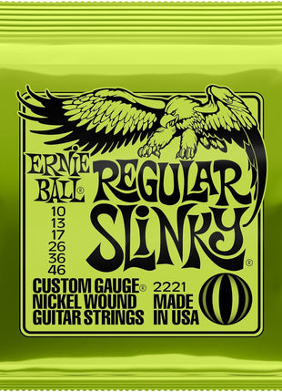 Ernie Ball Regular Slinky Nickel Wound Electric Guitar Strings, 10-46 Gauge (P02221)