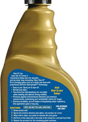 Rain-X 630177SRP Cerami-X Glass Cleaner + Water Repellent, 23oz - Cleaning Effectively While Remaining Streak Free, Protecting Against Contaminants and Stains