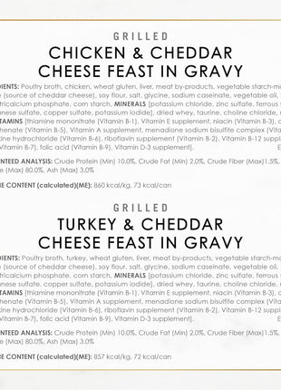 Purina Fancy Feast Delights with Cheddar Grilled Chicken, Turkey or Whitefish and Cheddar Cheese Feast in Gravy Wet Cat Food Variety Pack - (Pack of 24) 3 oz. Cans