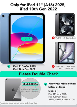 ESR 2 Pack Screen Protector for iPad A16 11th/10th Generation (11 Inch/10.9, 2025/2022), 9H Tempered Glass Film Guard with Alignment Frame, Anti-Scratch, Bubble Free, HD Clarity, Apple Pencil Support