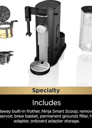 Ninja | Coffee Maker | Single Serve |Brew with Coffee Pods & Grounds| Compatible with K Cup Coffee Pods | 4 Brew Styles, up to 24oz Cup Sizes & 56oz Removable Reservoir | Black | PB051