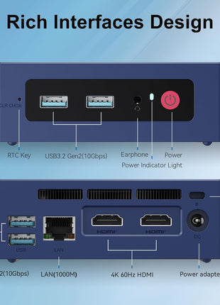 Beelink Mini S13 Mini PC,13th Intel Twin Lake-N150 (up to 3.6GHz, Upgraded N100), 16GB DDR4 500GB M.2 SSD, Mini Desktop Computer Support 4K Dual Display/USB 3.2/WiFi 6/BT 5.2 for HTPC/Office/Business