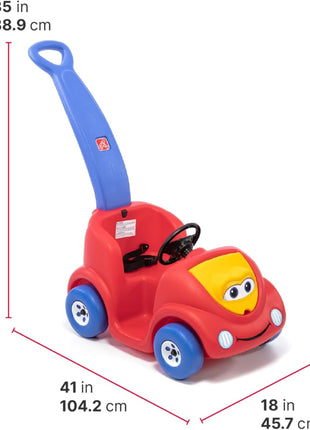 Step2 Push Around Buggy Kids Push Car, Ride On Car with Seat Belt and Horn, Toddlers Ages 18 Months - 3 Years Old, Max Weight 50 lbs., Easy Storage, Ideal Stroller Substitute, Red