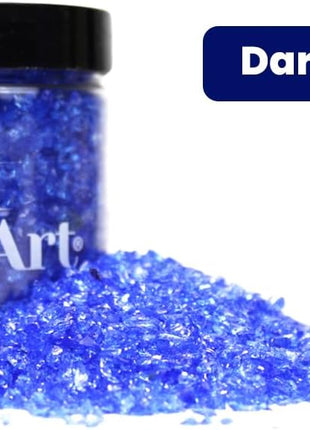 Syedra Broken Crushed Glass Glitter 1-3mm Set of 3,Crushed Glass for Crafts Epoxy Resin Craft Supplies Nail Art DIY 1LB (Blue)