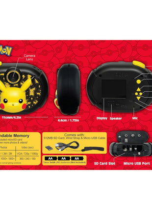 Pokemon Pikachu Kids Camera with SD Card Digital Camera with Video