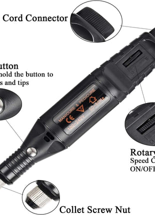 108 Pcs Engraving Tool Kit, Multi-Functional Electric Corded Micro Engraver Etching Pen DIY Rotary Tool for Jewelry Glass Wood Metal Plastic with Scriber, 82 Accessories and 24 Stencils - Black