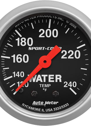 Auto Meter 3333 Sport-Comp Mechanical Water Temperature Gauge
