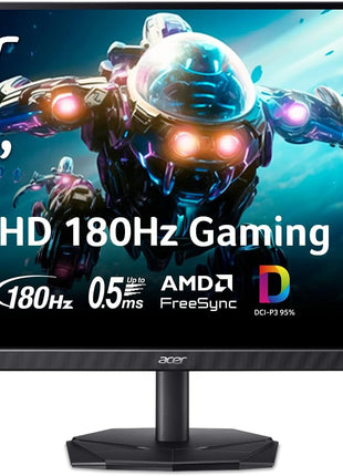 acer Nitro 27 Inch QHD 2560 x 1440 IPS Gaming Monitor | AMD FreeSync | Up to 180Hz Refresh | Up to 0.5ms | DCI-P3 95% | HDR 10 Support | One Display Port 1.2 & Two HDMI 2.0 | KG271U N3bmiipx